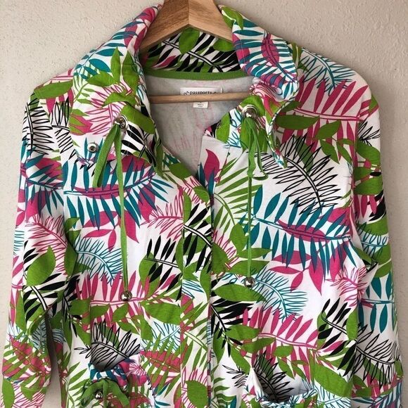 Passports Tropical Button Down Top Size L - Picture 2 of 7